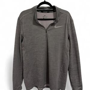 Nike Running Grey Dri-Fit long sleeve pullover quarter zip size large